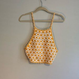 F21 Daisy Knit Halter Top